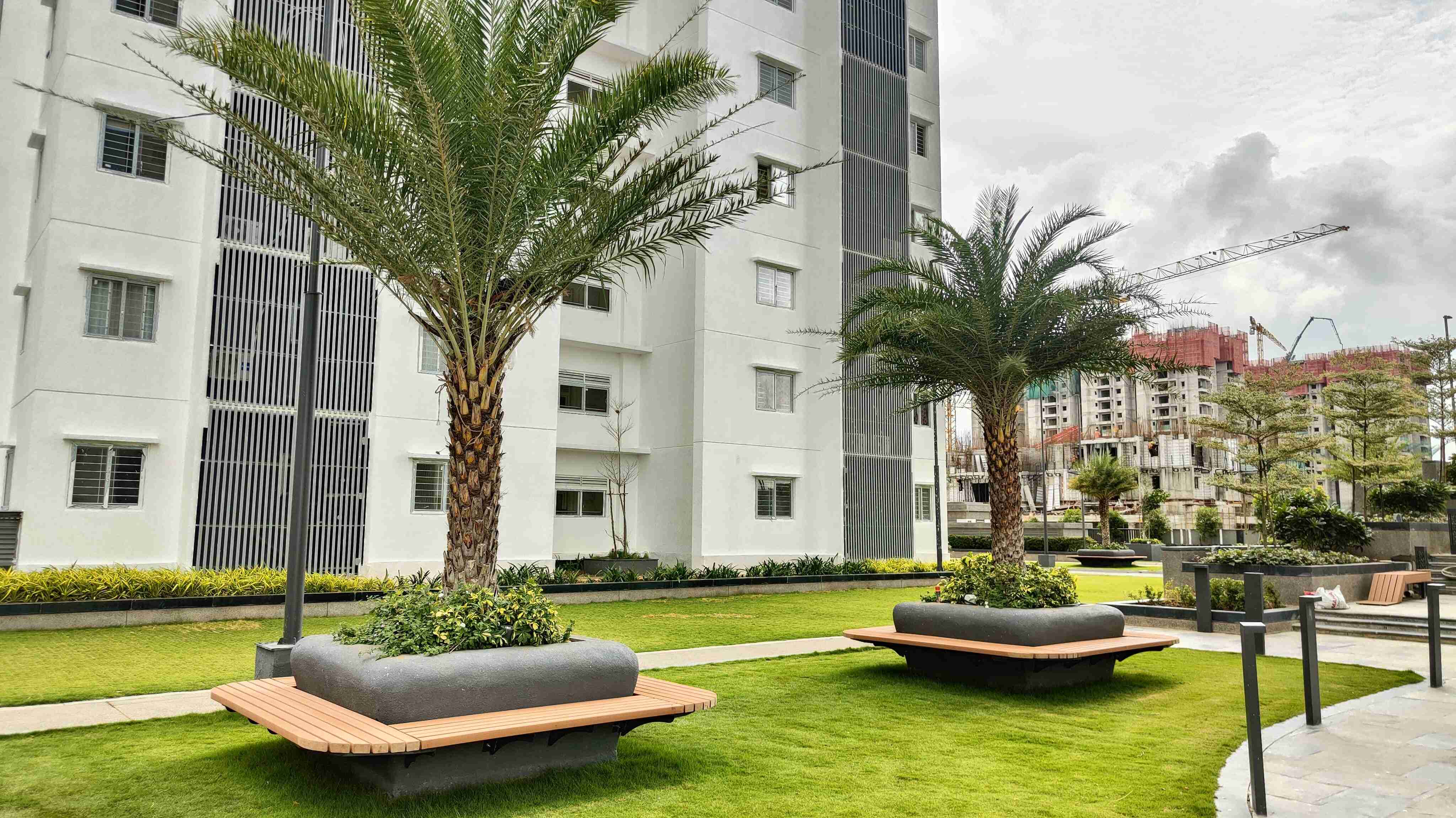 Modern outdoor furniture installation